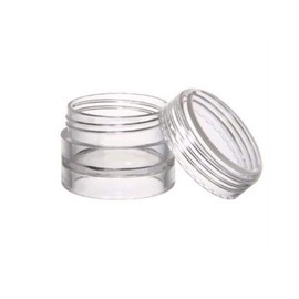 MagnaKoys Makeup 5 ml Lip Balm Eyeshadow Cosmetic Clear Container Jars w/Clear Threaded Top (5 pcs. 5ml Clear Jars)