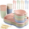shopwithgreen Wheat Straw Dinnerware Cutlery Set, 20 PCS Kids Toddlers