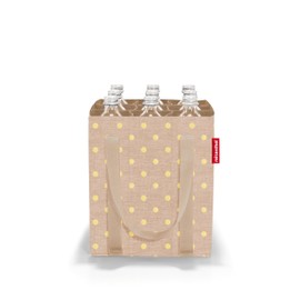 reisenthel Bottle Bag – 9 Compartments, Easy Recycling of Bottles, Carrying Straps, Colour: Metallic Dots Coffee