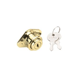 One - 7/8" Length Cam Drawer Locks - Brass Keyed Alike