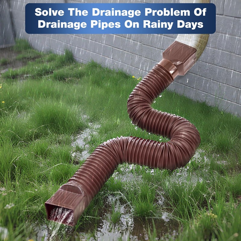 Loyala 2PCS Gutter Downspout Extensions Flexible Drain Downspout Extender Gutter