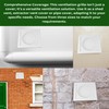 Square White Ventilation Grille with Flyscreen - Round Ø 100mm