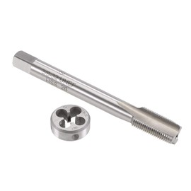 sourcing map 3/8"-32 UNEF Tap and Die Set, HSS Machine Thread Tap with Round Threading Die, Right Hand