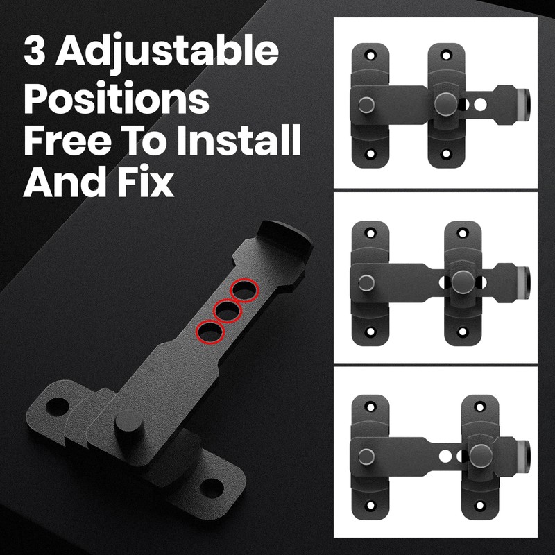 Gemasp Upgrade Sliding Barn Door Lock Latch, Stainless Steel Gate
