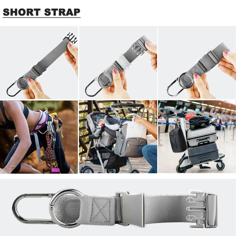 Elastic Jacket Gripper Travel Strap with D-ring Hooks and buckle,