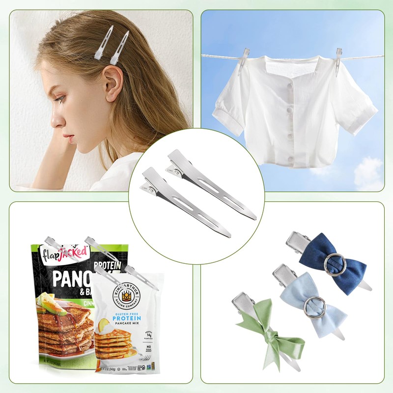 100 Stück Silberne Haarspangen Damen, Metall Haarklammer 5,5 Cm, Haarklemmen