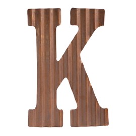 COLLECTIVE HOME - 12" Metal Letters for Wall Decor, Corrugated Rusty Letters, Rustic Hanging Wall Decor, Monogram Hanging Farmhouse Decor, Alphabet Signs for Office Bedroom Living Room Kitchen (K)