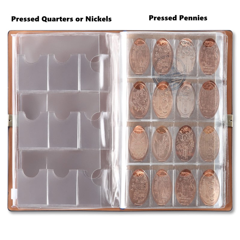 MUDOR Pressed Penny Collecting Book with Archival Diary, Souvenir Penny