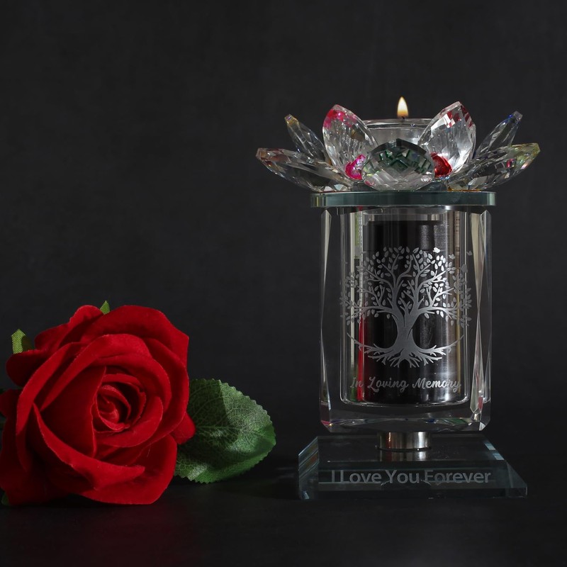 Contid Small Urns for Human,Cremation Keepsake Photo Urn Unique Rotatable