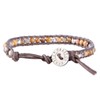 KELITCH Single Wrap Around Leather Bracelet with Crazy Agate Bead
