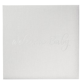C.R. Gibson P45-24578 Welcome Post Bound Magnetic Gender Neutral Baby Photo Album, 13.625" x 13" H, Grey