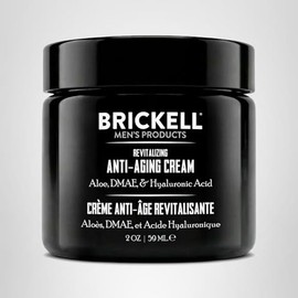 Crema revitalizadora antiedad para hombres Brickell Men's, anti arrugas natural y orgánico, crema nocturna, 2 onzas