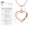FF518VGRSZIFA45 Women's Heart Necklace Rose Gold Cubic Zirconia Stone 925