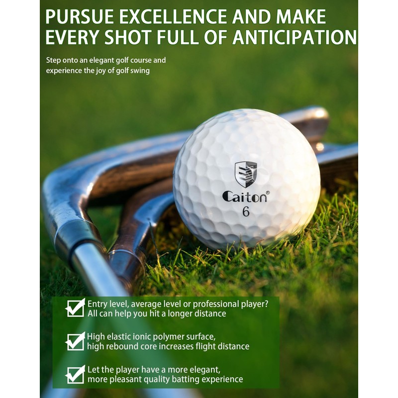 CAITON Golf Balls Set - High Performance Competition Balls, Dual-Layer