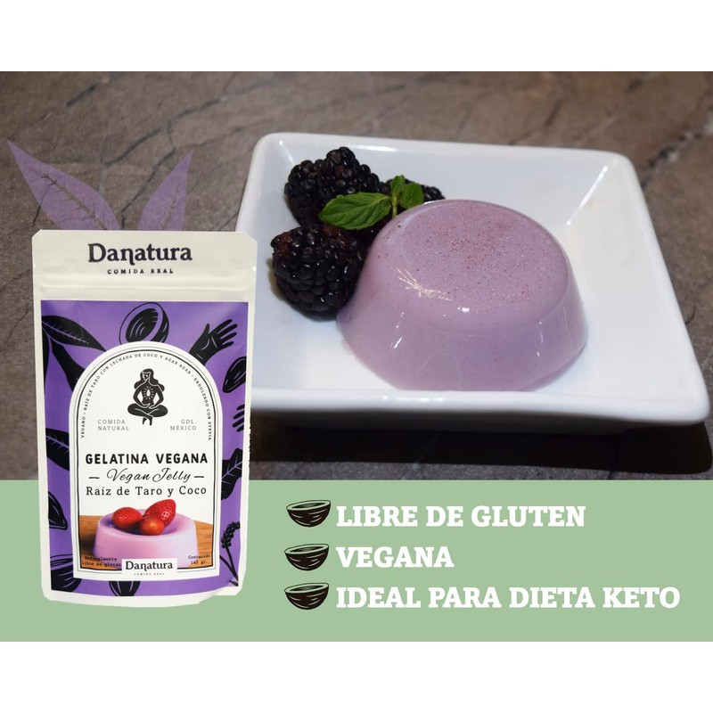 Gelatina Vegana con Agar Agar Coco y Taro