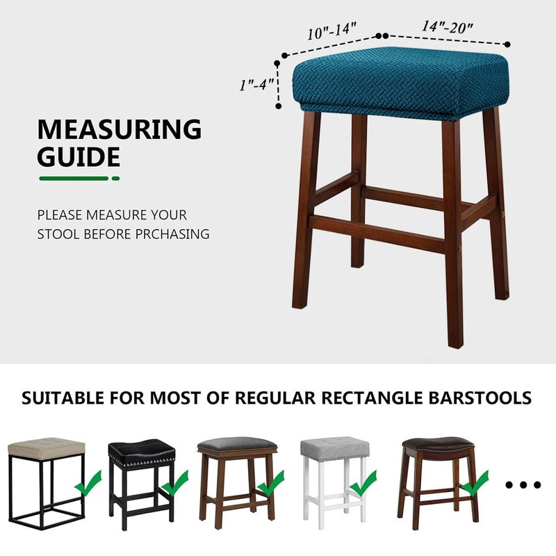 Lussenwert Stool Covers Rectangular Set of 4, Jacquard Vanity Stool