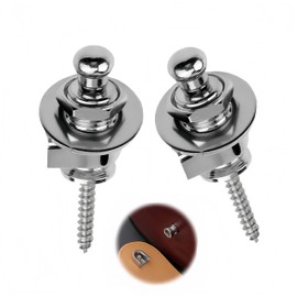 2 Pcs Guitar Strap Locks, Robust Non-slip Metal Straplocks and Buttons Set, Quick Release Strap Parts for Acoustic Bass Electric Guitar Ukulele Martin Replacement