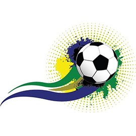 Zirni Brasil World Cup Art Flag Map Football Soccer Sport Sticker Decal Design 5" X 3"