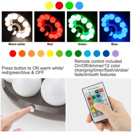 LUXSWAY Patio Umbrella Lights Battery Operated,12 Color Changing Outdoor Umbrella Light for Pole with Remote,48 LEDs,4 Modes,4 Timer Setting,10 Inch Camping Hanging Lights