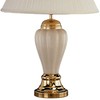 Benicabaly Elegant 27" Tall Ceramic Table Lamp with Ivory Linen