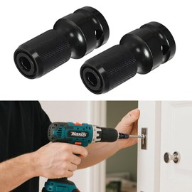 Nevoluxer Pack of 2 Socket Adapters Robust Impact Wrench Bit Adapter 1/2 Inch Square to 1/4 Inch Hex for Impact Ratchet Wrench and Bit Holder