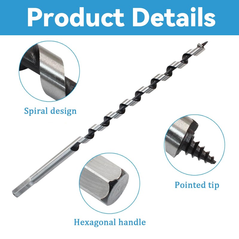 Wood Drill Bit Set 6, 8, 10, 12, 14, 18