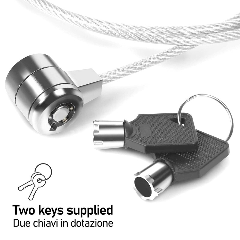 Cable Technologies Steel Security Cable 110cm Notebook with Padlock Kensington