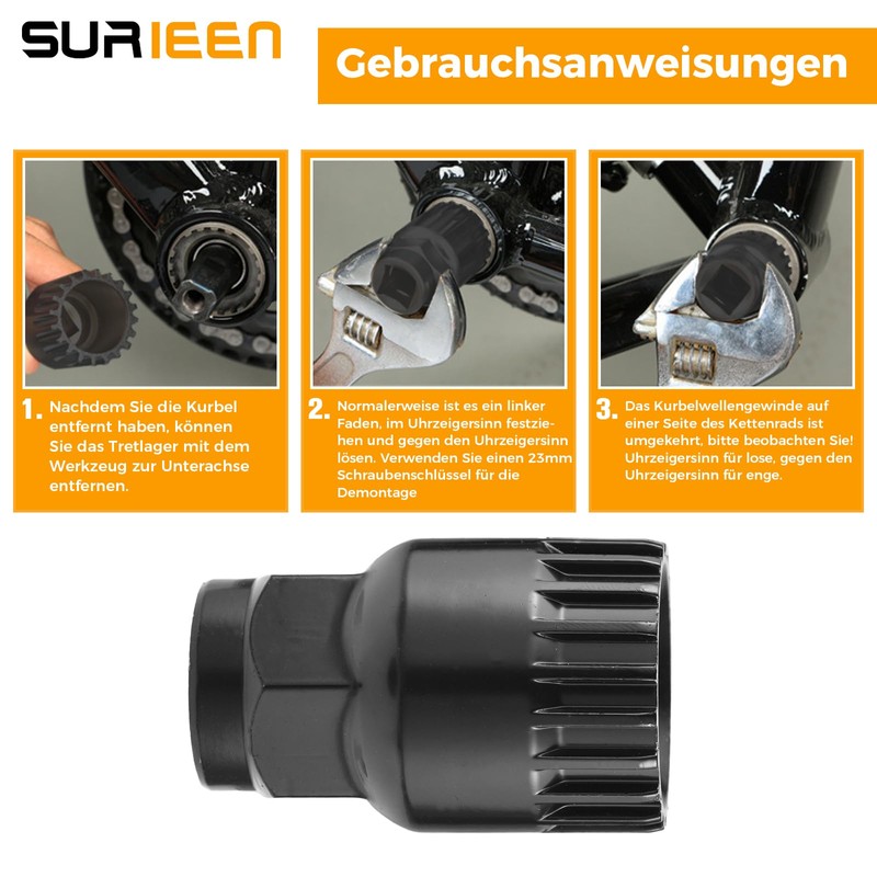 SURIEEN 20-Tooth Bicycle Bottom Bracket Wrench, Bicycle Bottom Bracket Remover