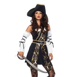Leg Avenue 85563 "Black Sea Buccaneer Fancy Dress Costume (Large, 4-Piece)