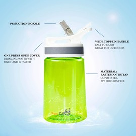 AceCamp TRITAN Portable Water Bottle for Kids, Toddlers, Adults, Odor & BPA-Free Leakproof Plastic Water Bottle, Hiking, Camping, School, Outdoors (12oz/20oz/27oz) (12 oz - Yellow)