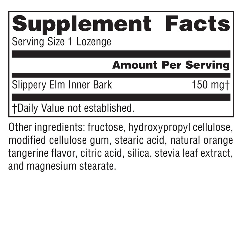 Planetary Herbals Slippery Elm Tangerine Lozenges, Herbal Throat Support, 100