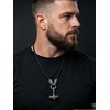 Viking Wolf Necklace with Thor's Hammer Pendant, Norse Mythology Theme,
