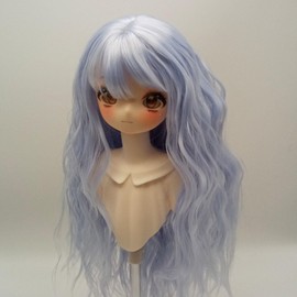 Tissting Doll Wig, Starry Sky Blue 1/6 BJD Doll Wigs Artificial High Temperature Silk Long Curly Doll Hair for 1/6 15.5‑17cm Head Circumference Doll (Without Stand)