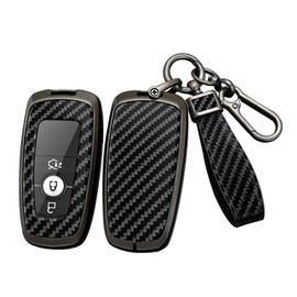 ontto Alloy Car Key fob Cover Fit for Ford Mustang Edge Fusion S-max Ranger Mondeo F-150 F-250 Ecosport Key case Keyring PVC Key Shell Holder keychian Accessories 2/3/4/5 Buttons Black