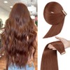 Dark Auburn Tape in Hair Extensions Human Hair, 20pcs 16