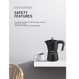 Yabano Stovetop Espresso Maker, 9 Cups Moka Coffee Pot Italian Espresso for Gas or Electric Ceramic Stovetop, Italian Coffee maker for Cappuccino or Latte