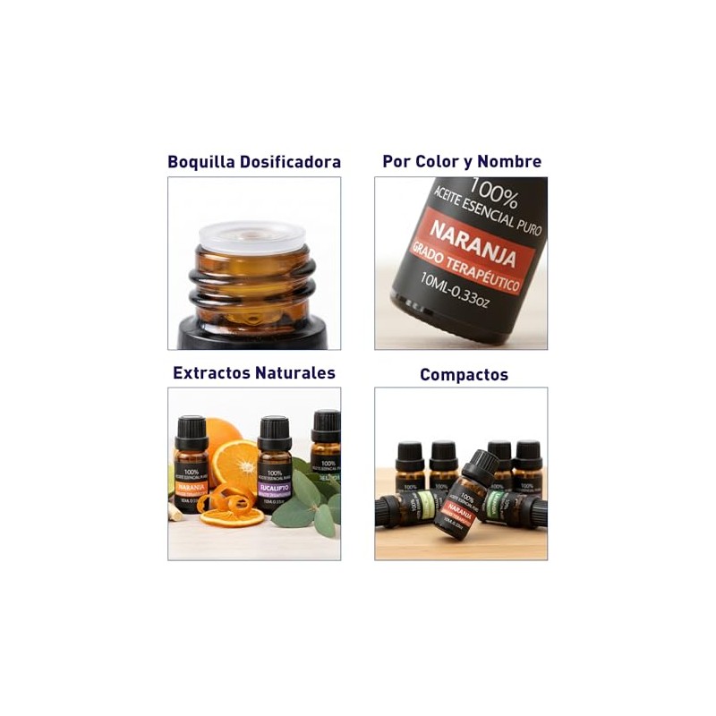 Bluelander Set de 6 Aceites Aromáticos para Difusor, Set de