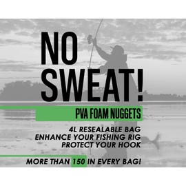 No Sweat PVA Foam Nuggets for Fishing Resealable Bag Over 150 Pieces