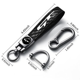 Annloysky Black Carbon Fiber Leather Metal Car Keychain Keyring Compatible with Kia K3 Forte Cerato 2021-2024 GT Cars Accessories