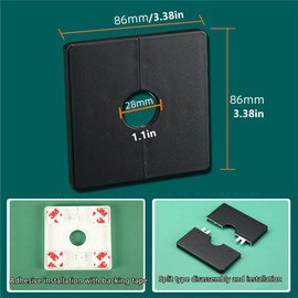 Wall Split Pipe Flange Plumbing Cover Plates Square Shower Flange Escutcheon Plate Cover Plate for Fixed Shower Head Faucet Standard Pipes (28mm/1.1in)