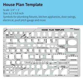 Sooez Architectural Templates, House Plan Template, Interior Design Template, Furniture Template, Drawing Template Kit, Drafting Tools and Supplies, Template Architecture Kit, Set of 3, Yellow