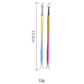HaimiLiya Gel Nail Remover Tool, Cuticle Pusher for Women, Dual-end Dead Skin Nail Pusher Nail Dirt Cleaner Tool Gel Polish Remover Tool, 410 Stainless Steel,No.02