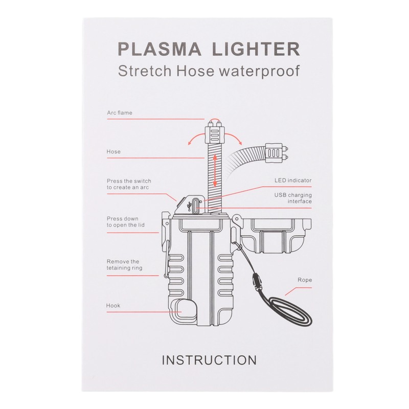 USB Rechargeable Lighter Windproof Dual Arc Lighter Waterproof Flameless Electric