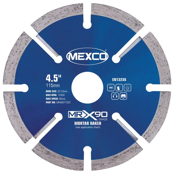 Mexco MRX Mortar Raking Diamond Blade, for Fast Removal of