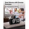 Mesqool Digital Bedside Clock - White LED Alarm Clock for