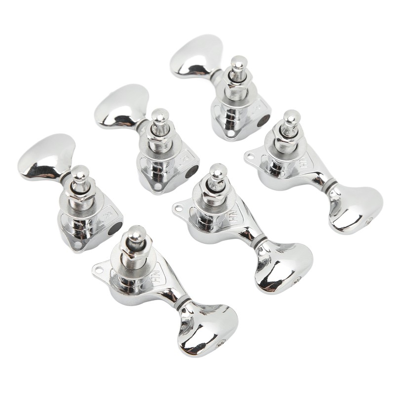 1:18 Gear Ratio Guitar Tuners Knob Enclosed Robust Silver Electric