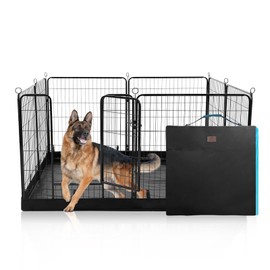 PJYuCien Dog Playpen Plus Storage Bag，32" H 8 Panels Puppy Pen with Square Bottom,Heavy Duty Dog Fence for Puppies/Small Dogs