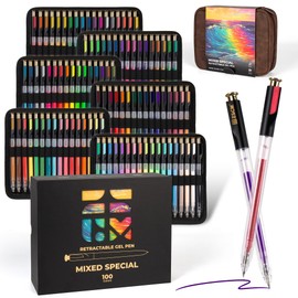 Retractable Gel Pens, 100 Colors Large Capacity Multicolor Gel Ink Pens