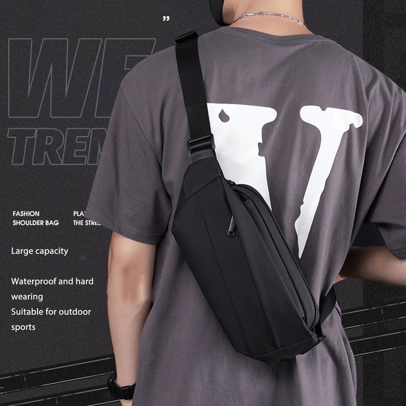 Sling Bag Large Capacity Waterproof Trendy Lightweight Chest Shoulder Backpack