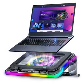 AICHESON Gaming Laptop Cooling Pad with Full RGB Lights, Powerful Cooler Fan Stand for 15-19 inch Gamer Laptops and PC Computers